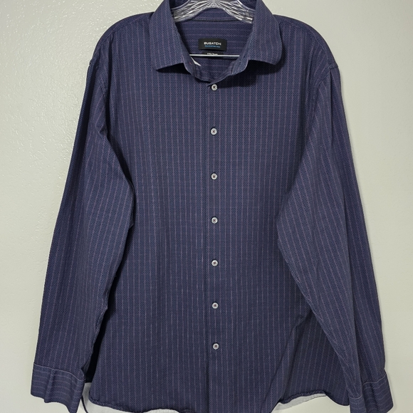 Bugatchi OoohCotton Tech Button Down Shirt XXL 8-Way Stretch Long Sleeve - Picture 2 of 9